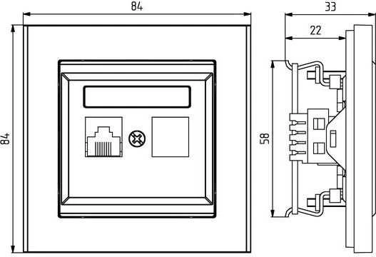 Ospel kompiuterio lizdas Sonata single RJ45 5e baltas (GPK-1R/K/m/00)