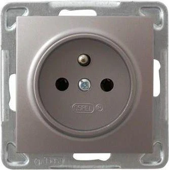 Ospel Impresja vienas lizdas su įžeminimu, aukso spalvos metalas (GP-1YZ/m/28)
