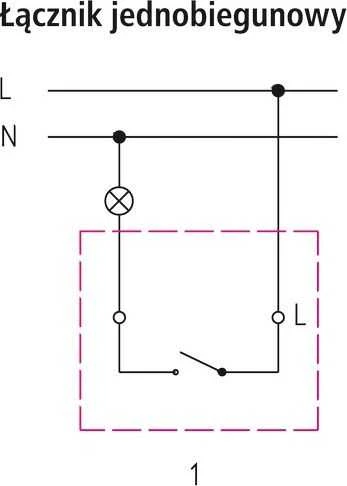 Ospel ŁNH-1H/00 FALA Vienas hermetiškas jungiklis IP44 balta ŁNH-1H/00