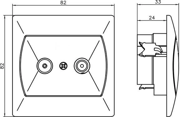 Ospel antenos lizdas Akcent RTV 10dB baltas (GPA-10AP/00)