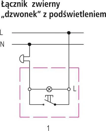 Ospel Bell mygtukas Sonata 10AX IP20 sidabrinis matinis (ŁP-6R/m/38)