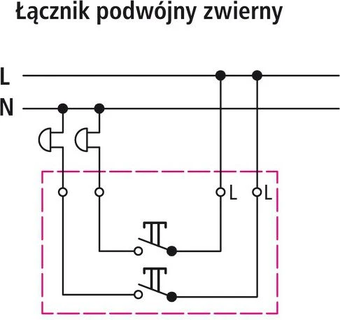 Ospel ŁP-17R/m/38 SONATA Dvigubas mygtukas, matinės sidabrinės spalvos ŁP-17R/m/38