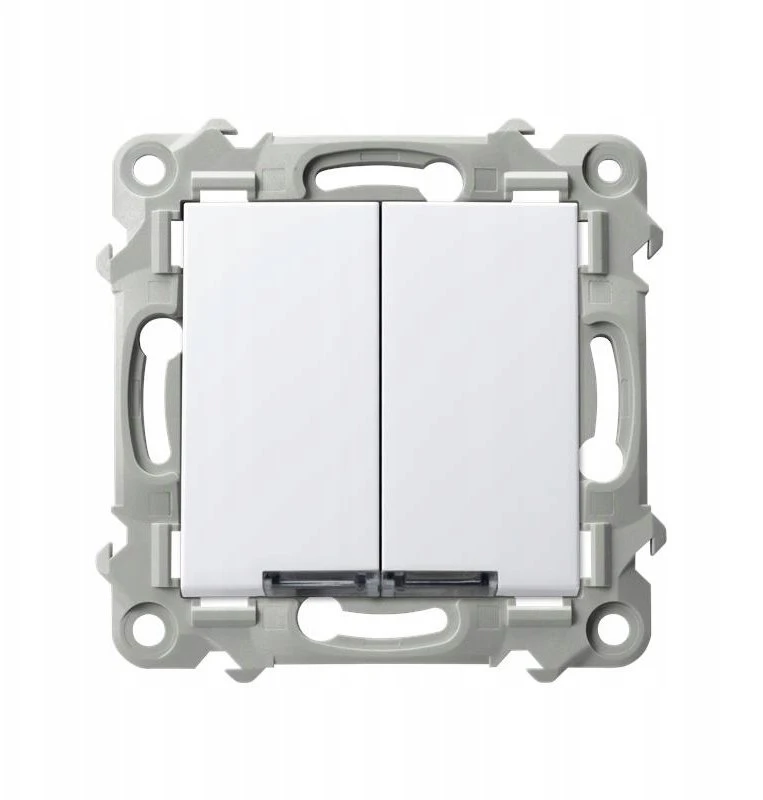 Ospel ŁP-9ZS/m/00 SZAFIR Vienpolis + laiptinės jungiklis su baltu foniniu apšvietimu baltas ŁP-9ZS/m/00
