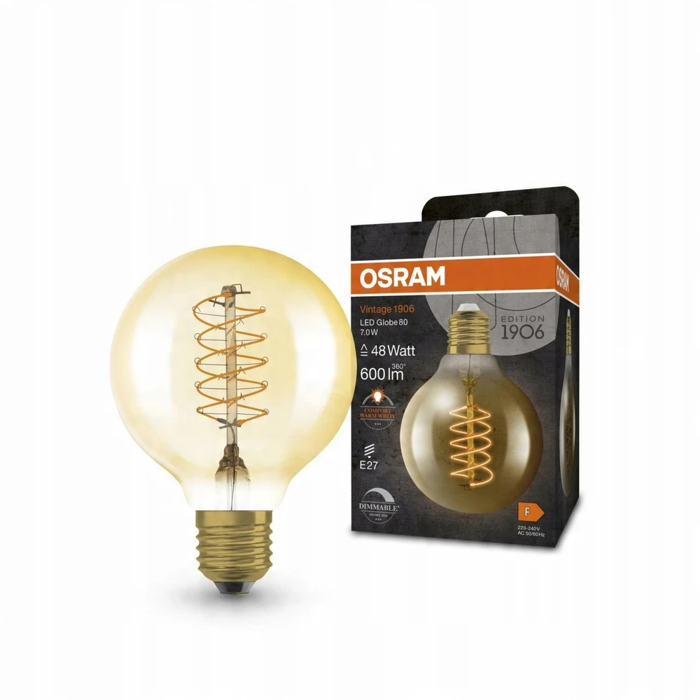 Osram 7W LED lemputė VINTAGE 1906, E27, aukso sp., 2200K, dimeriuojama