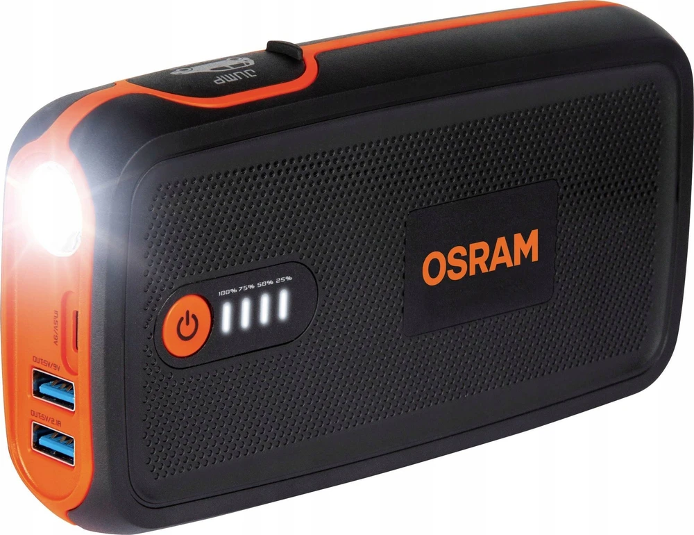 OSRAM ACE akumuliatorius-užvedėjas, ličio 13000 mAh, min srovė 300A. max srovė 1500A ,5V 2,4A,9V2.0