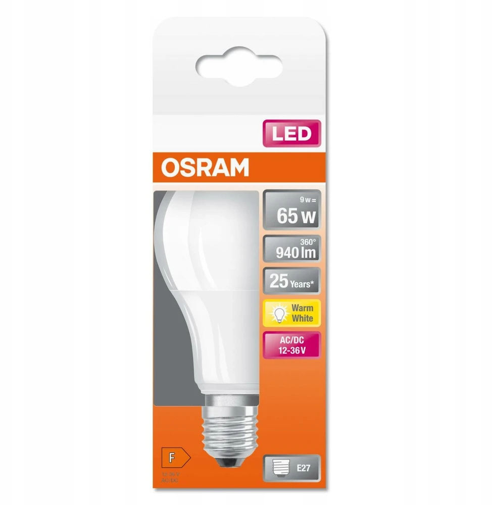 Osram 9W LED lemputė CLASSIC A, E27, baltos matinės sp., 2700K
