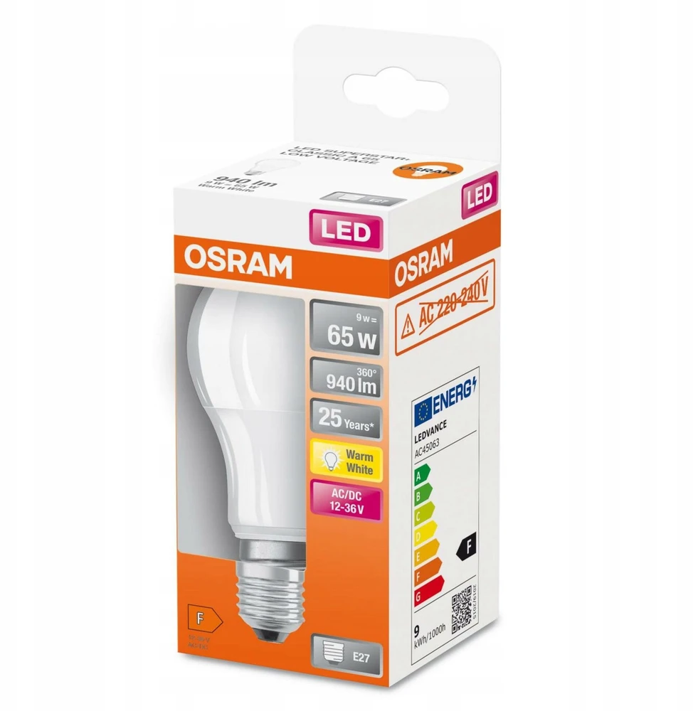 Osram 9W LED lemputė CLASSIC A, E27, baltos matinės sp., 2700K