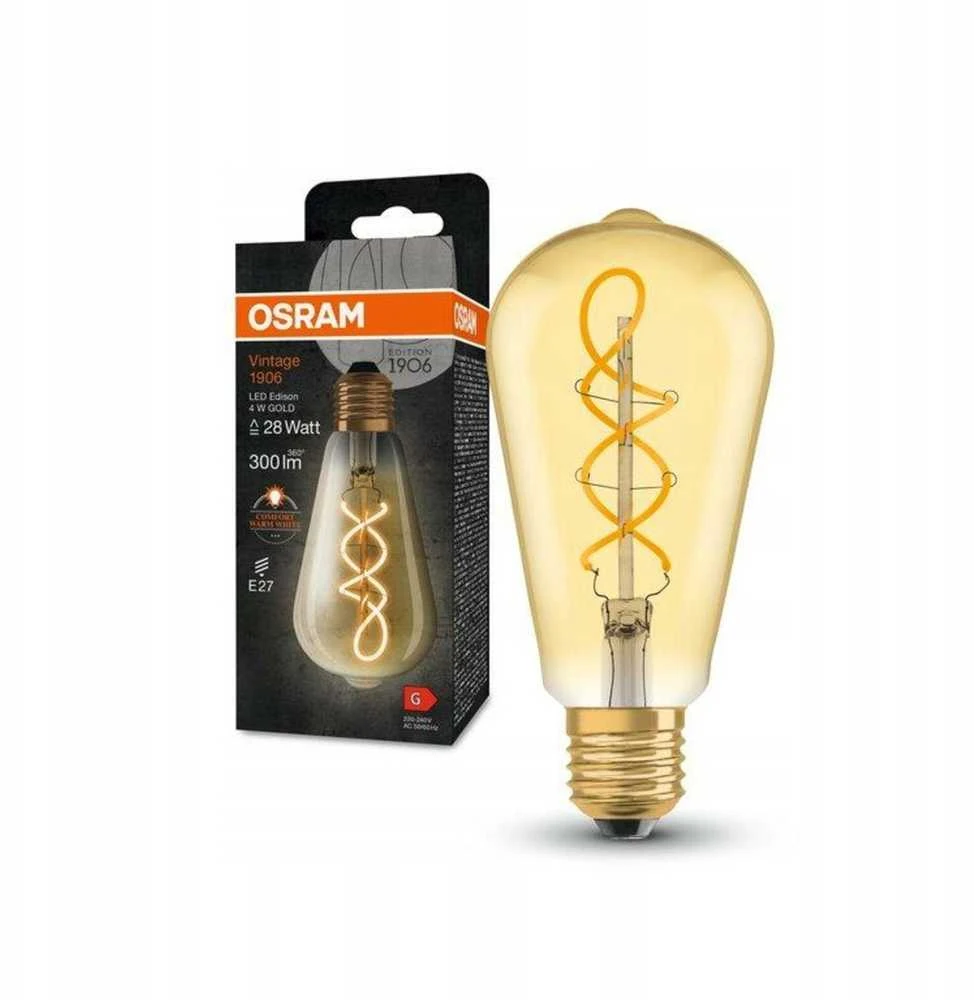 Osram 4W LED lemputė VINTAGE 1906, E27, aukso sp., 2000K