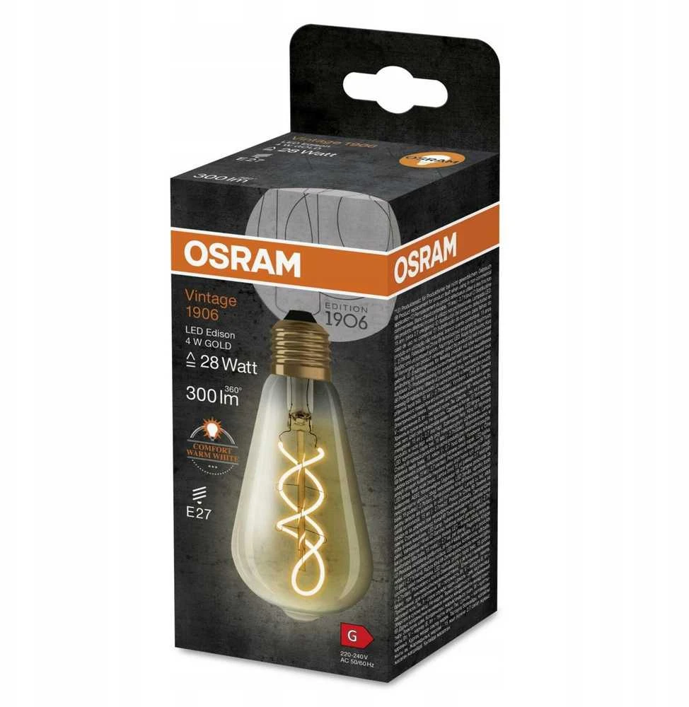 Osram 4W LED lemputė VINTAGE 1906, E27, aukso sp., 2000K