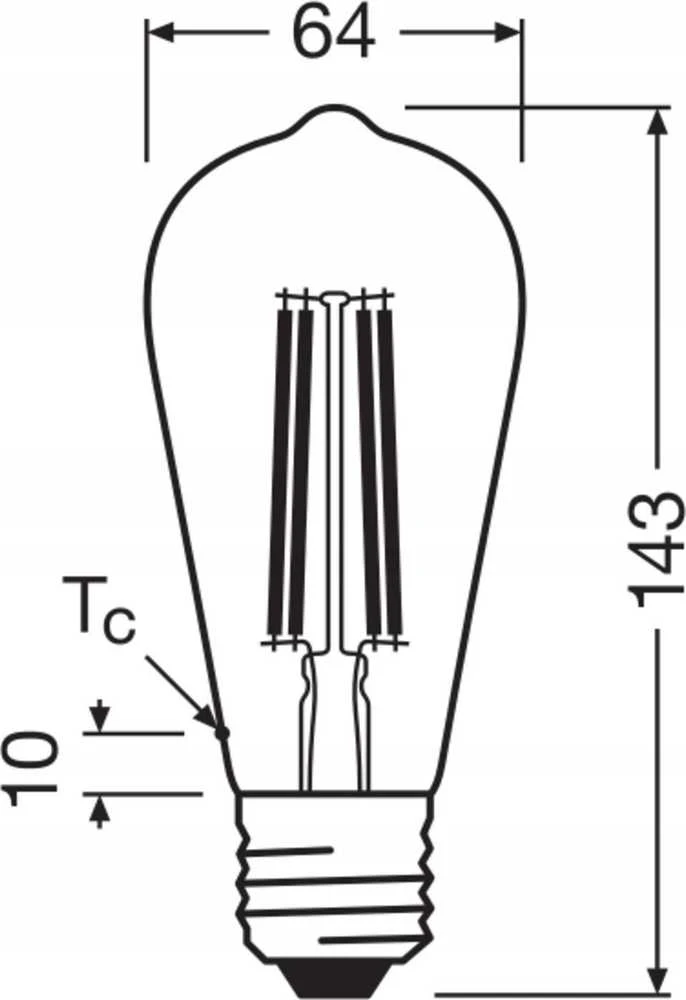 Osram LED LEMPUTĖ, ST64, E27, 4W, 830, 840LM, FILAMENTINĖ, ULTRA