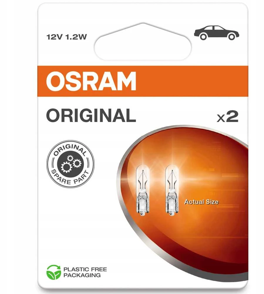 OSRAM Automobilinės lemputės 1.2W 12V W2x4.6D 2vnt
