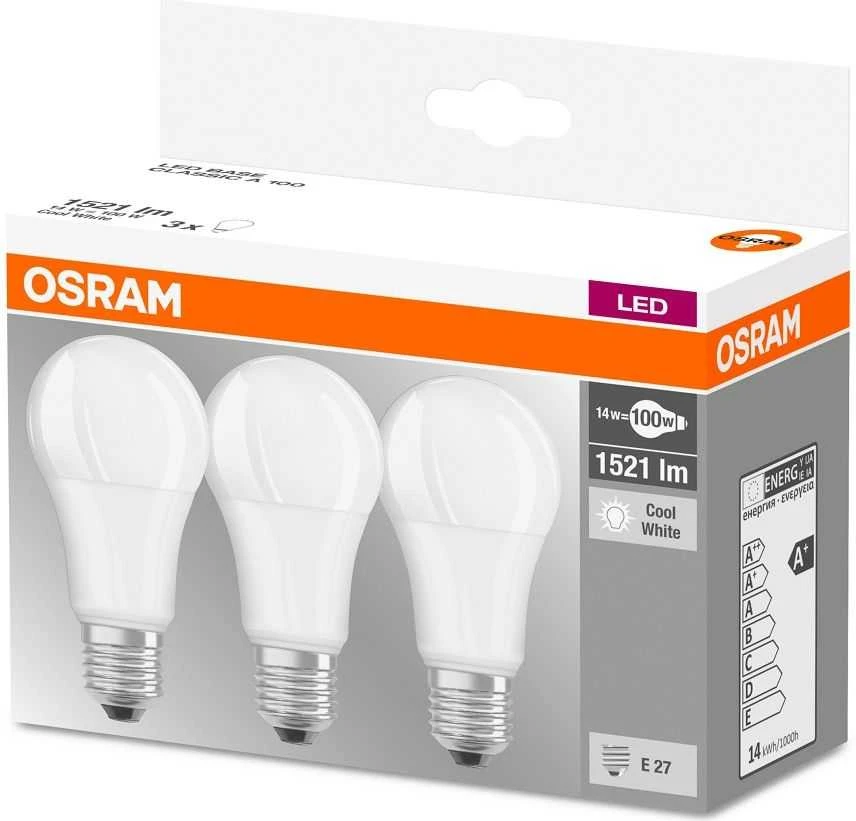 Osram Classic A, 13W, E27, 1521lm, 3 vnt.