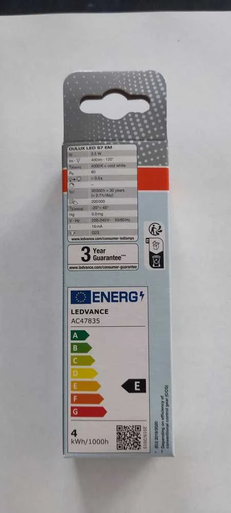 OSRAM DULUX LED S 400lm 3,5W/840 (7W) G23 EM/230V