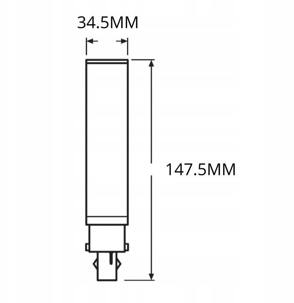 7W LED lemputė OSRAM DULUX D LED EM & AC MAINS, G24d-2, 4000K