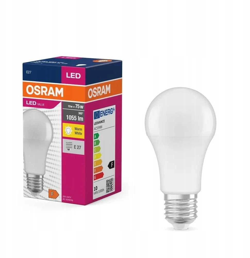 OSRAM LED lemputė, A tipo, E27, 11,5 W, 1055 lm, 2700 K