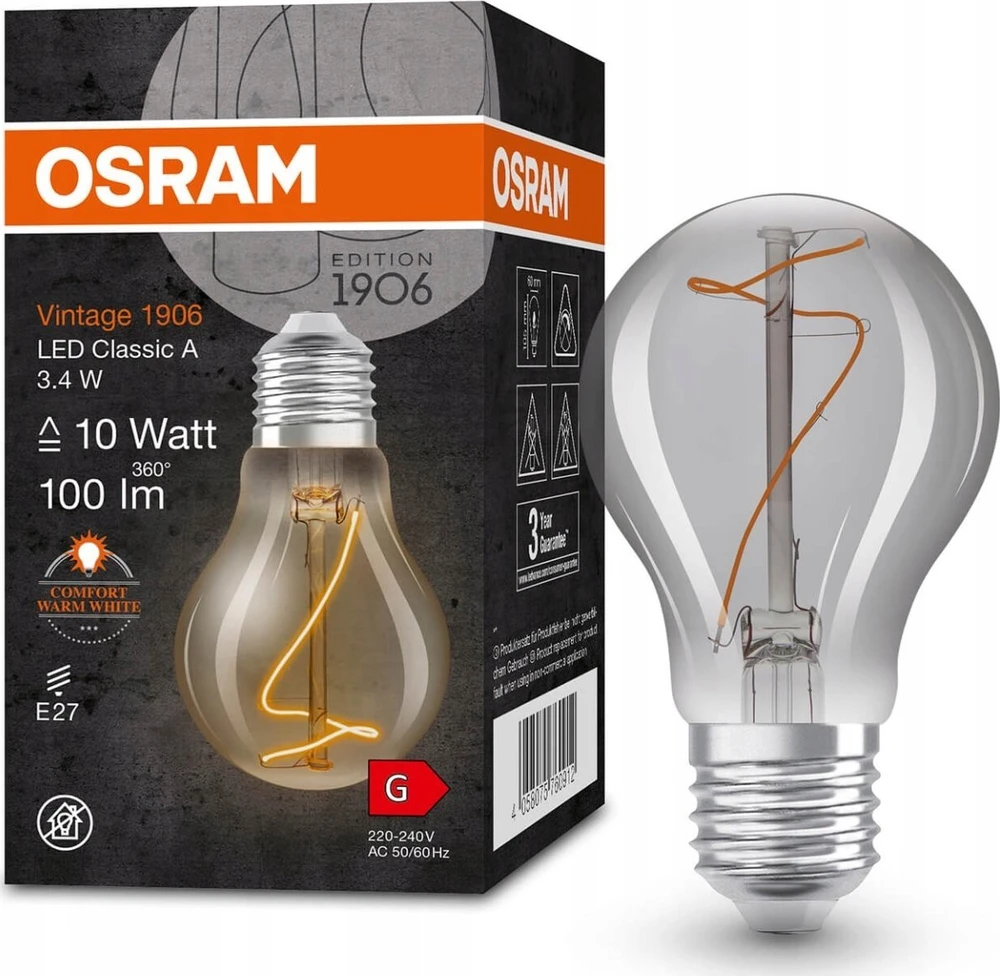 Osram LED LEMPUTĖ E27 60 3.4W 1800K 230V