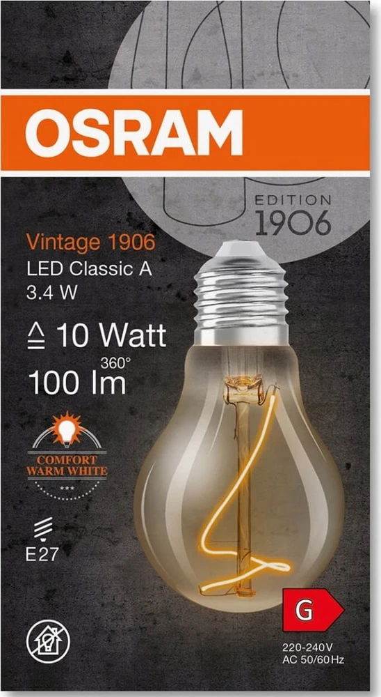 Osram LED LEMPUTĖ E27 60 3.4W 1800K 230V