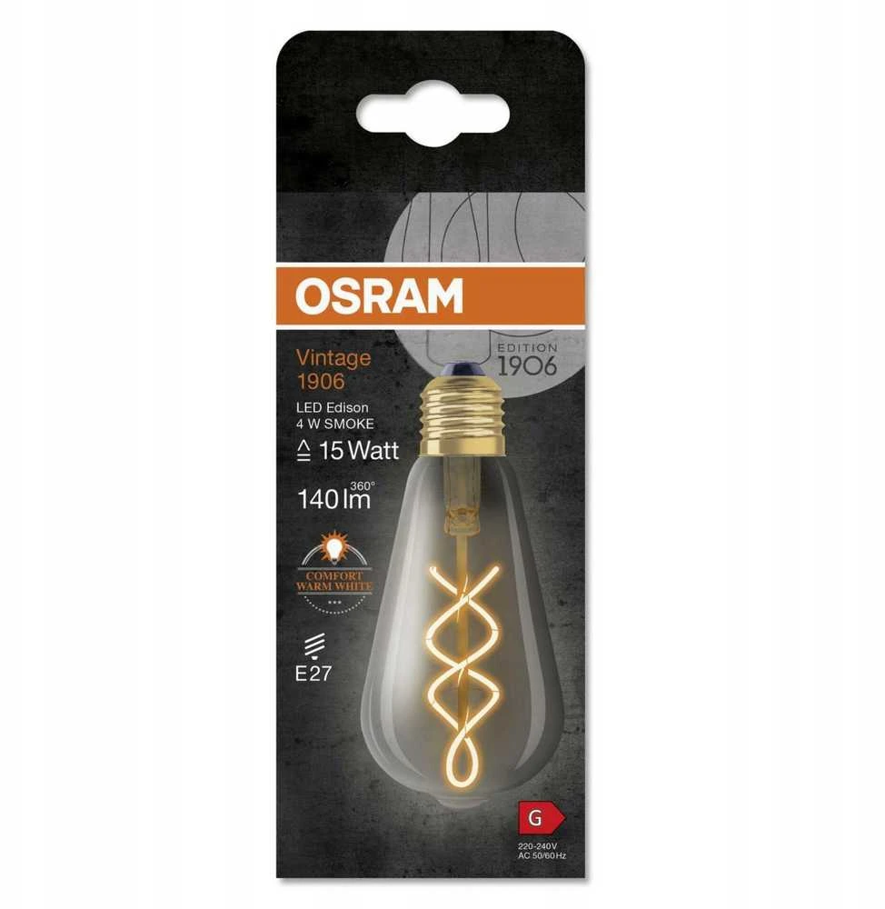 Osram 4W LED lemputė VINTAGE 1906, E27, dūmų sp., 1800K