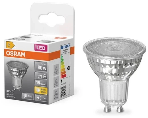 LED lemputė Osram PAR16 36°, 6.5W, GU10, 2700K, 575lm
