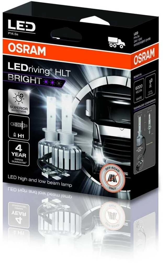 OSRAM LED Automobilinės lemputės H1 13W 24V P14.5SAX23, 2vnt