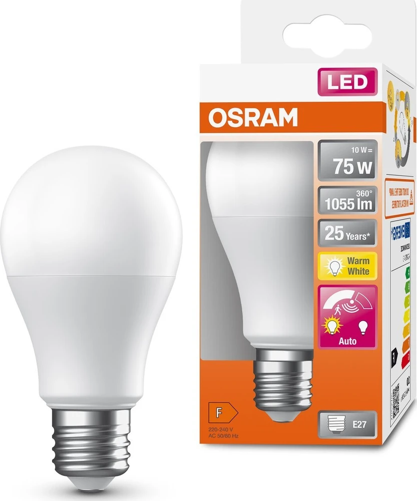 Lemputė Osram LED, A75, šiltai balta, E27, 10 W, 2000 lm