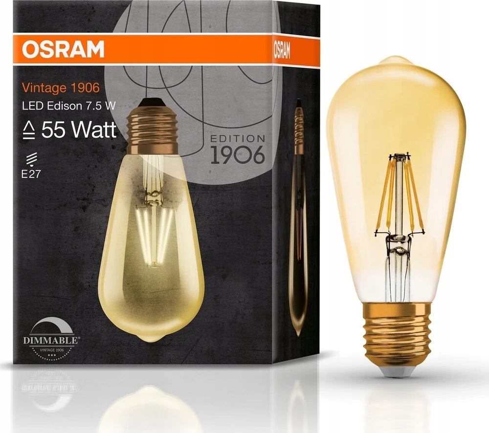 Osram 6,5W LED lemputė VINTAGE 1906, E27, aukso sp., 2400K, dimeriuojama