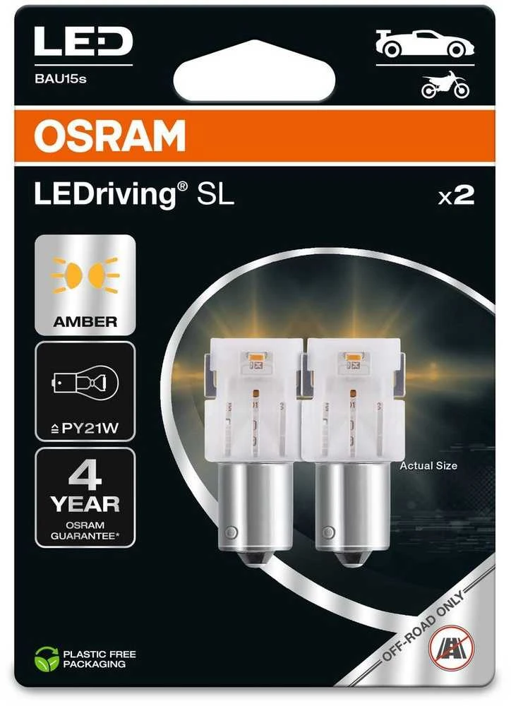 Osram LED PY21W lemputės - dviejų vienetų pakuotė