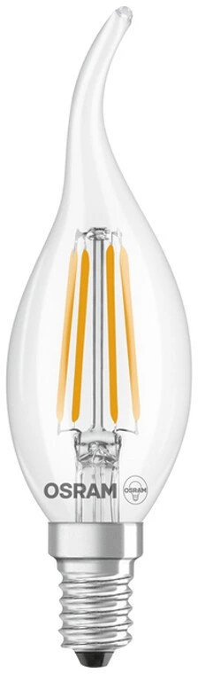 LED lempa Osram Filamentinė, BA35, 4W, E14, 2700K, 470lm