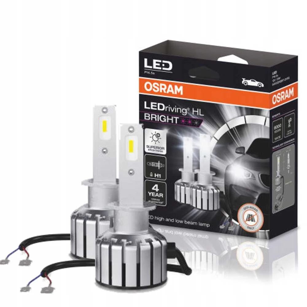 Osram H1 LEDriving lemputės su aušinimo radiatoriais