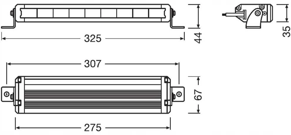 Darbinis žibintas OSRAM LEDriving LIGHTBAR VX250-SP, 12/24V, 1500lm, 6000K, homologacija: E4, ECE R10, ECE R112 (šoninis tvirtinimas)