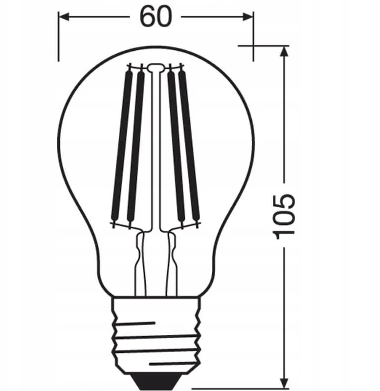 Osram LEMP LED FIL A60 5.9W E27 827 806LMDIM