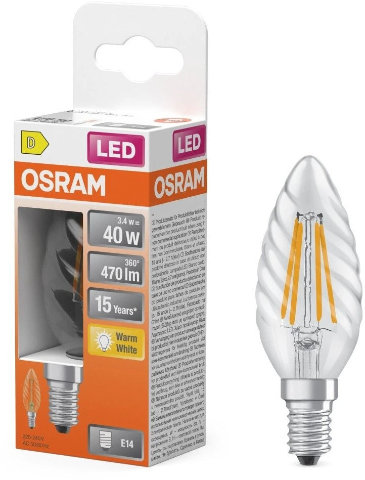LED lemputė OSRAM, BW35, E14, 4 W, 470 lm, 2700 K