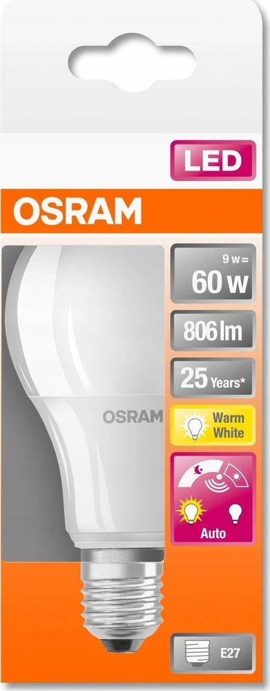 LED lemputė OSRAM, A60, E27, 9 W, 806 lm, 2700 K