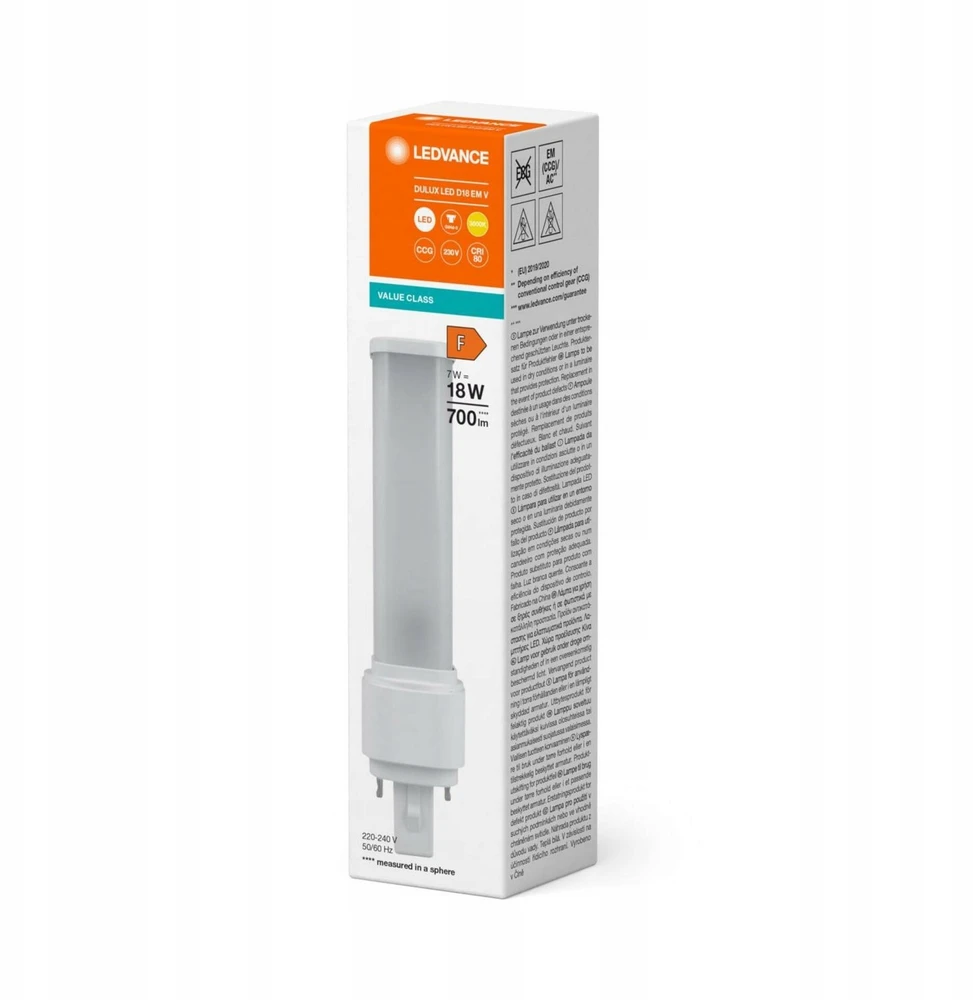 Osram 7W LED lemputė DULUX, G24d-2, baltos matinės sp., 3000K