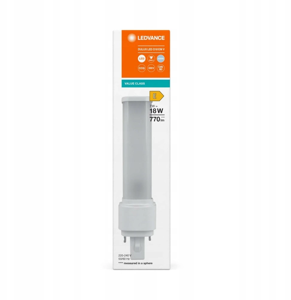 Osram 7W LED lemputė DULUX, G24d-2, baltos matinės sp., 4000K