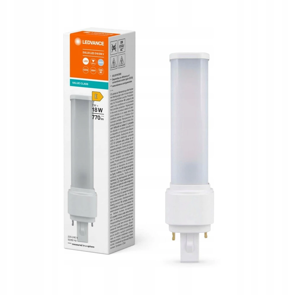 Osram 7W LED lemputė DULUX, G24d-2, baltos matinės sp., 4000K