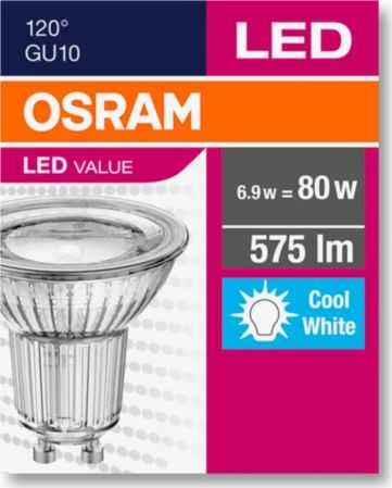 Osram LED lemputė VALUE PAR 16 80 120° 6.9 W/4000K GU10