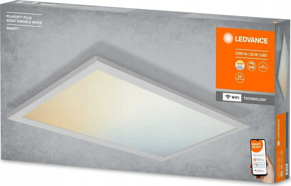 Osram 22W paviršinė panelė SMART + WIFI PLUS, balta, 3000…6500K