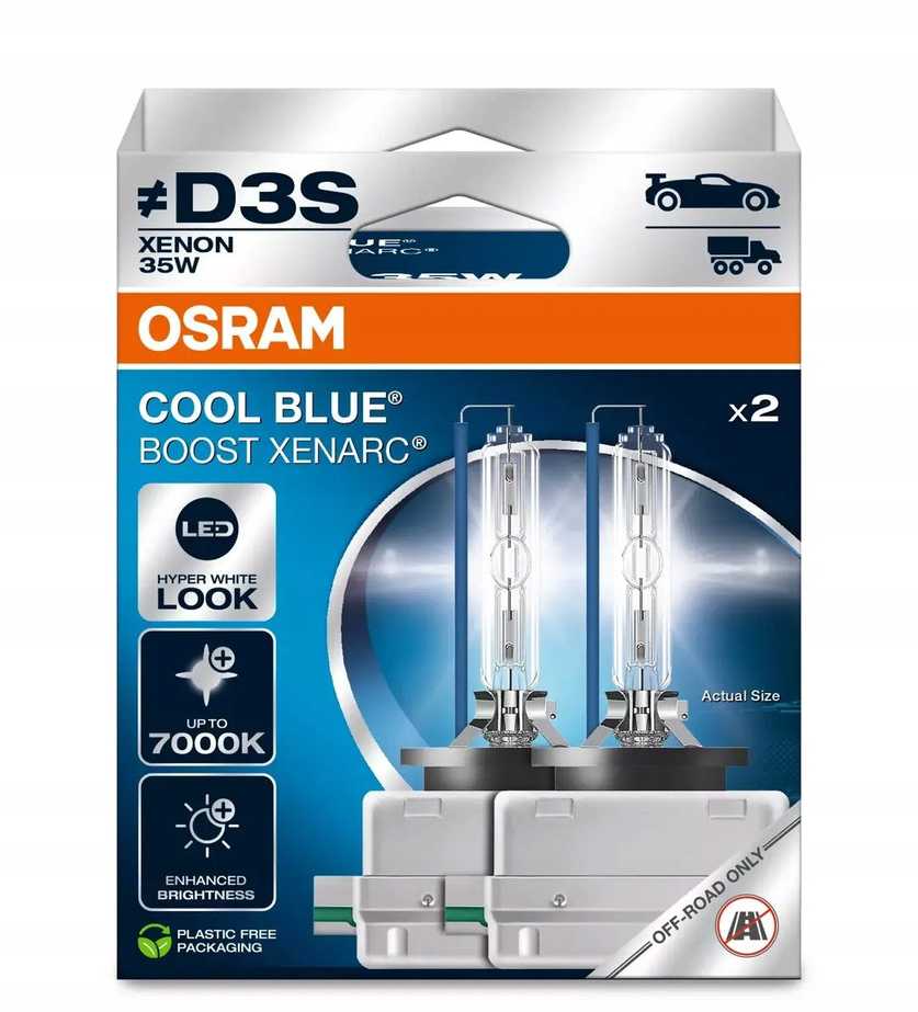 Osram Lemputė (2 vnt. rinkinys) D3S 85V 35W PK32D-5 be kelių homologacijos „Cool Mėlyna Boost“ 7000K