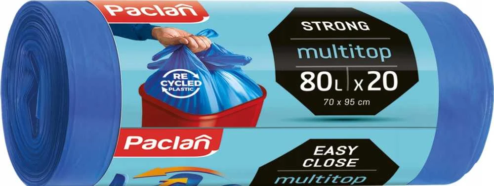 Šiukšlių maišai Paclan, 80l, 20 vnt., 23MK