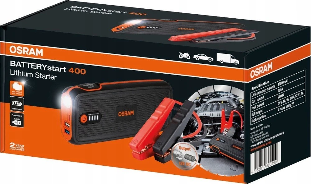 OSRAM ACE akumuliatorius-užvedėjas ličio 16800mAh, min srovė 400A. max-2000A