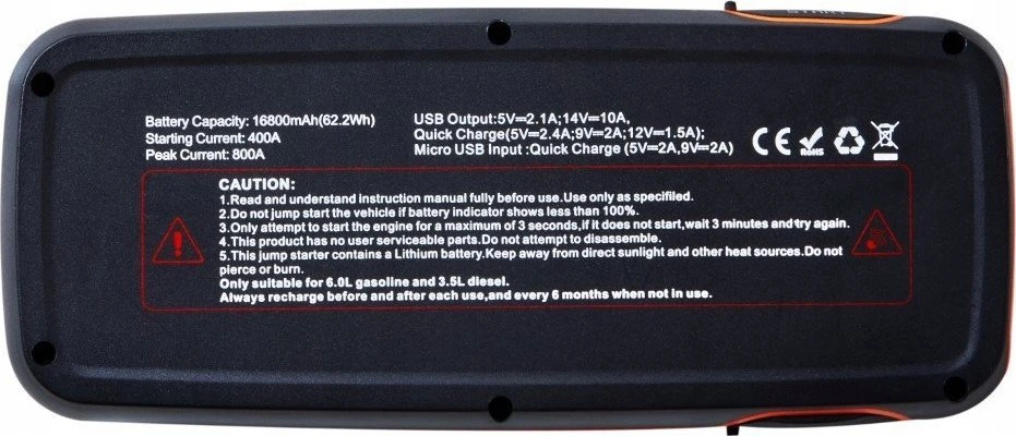 OSRAM ACE akumuliatorius-užvedėjas ličio 16800mAh, min srovė 400A. max-2000A