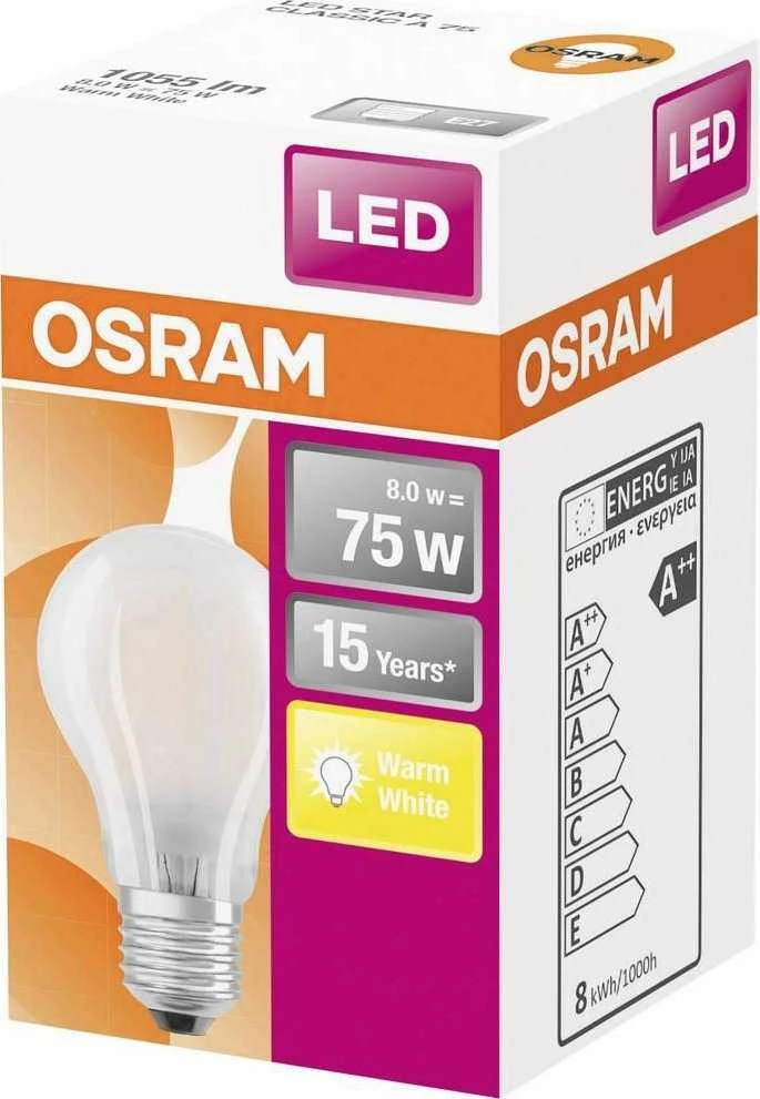 Osram Parathom Classic Filament | E27 | 7,5 W | Šiltas Baltas