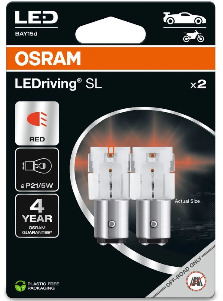 Osram Osram LED Pære Rød P21-5W - 2 stk.