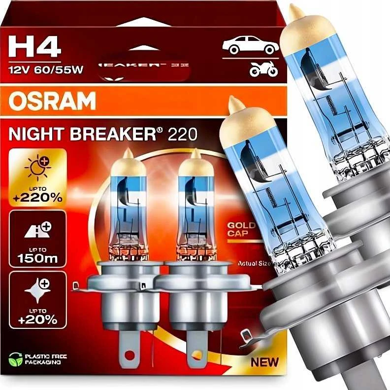LEMPUTĖ AUT OSRAM 60/55W 12V P43T 5X2 H4