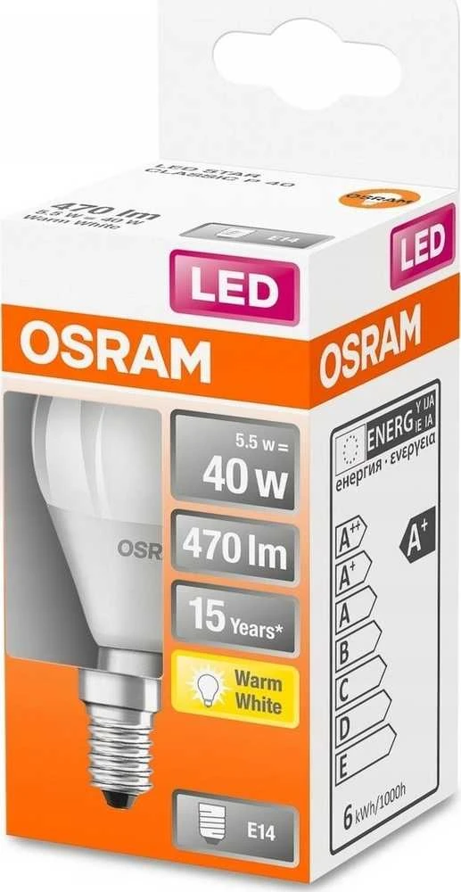 Osram Parathom Classic P LED | E14 | 4,9 W | Šiltas Baltas