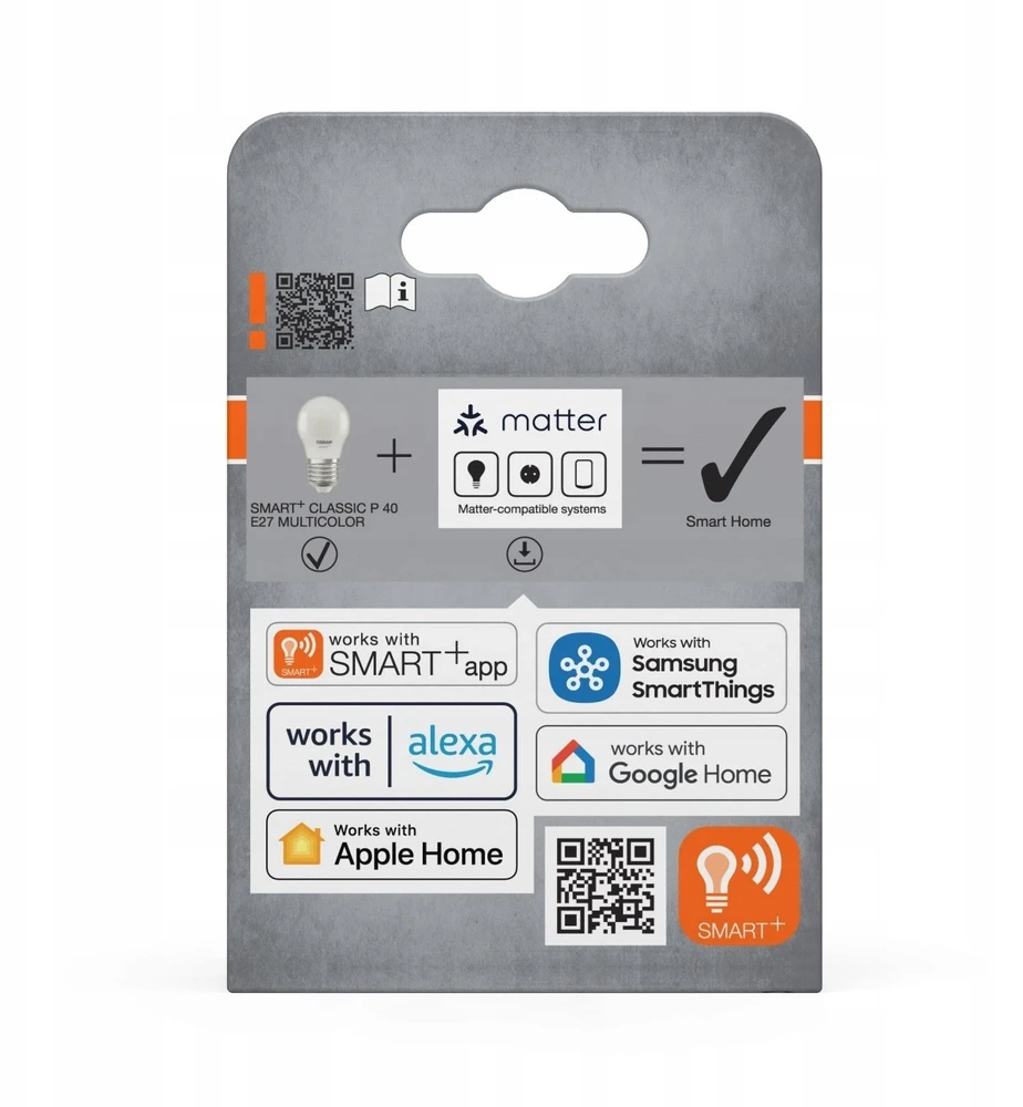 Osram SMART+ MATTER Multicolor Classic P40 Single Pack | E27 | 4.9 W | RGBW | Wi-Fi