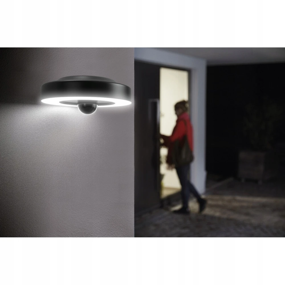 Osram 22W LED paviršinis lauko šviestuvas SMART+, tamsiai pilkas, 3000K, dimeriuojamas, su judesio davikliu ir kamera, IP44