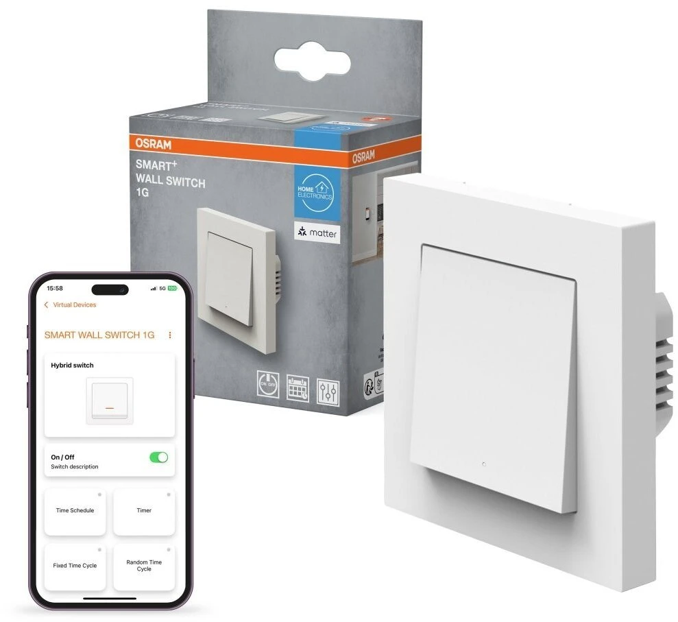 Osram SMART+WALL SWITCH 1-GANG MATTER | Baltas