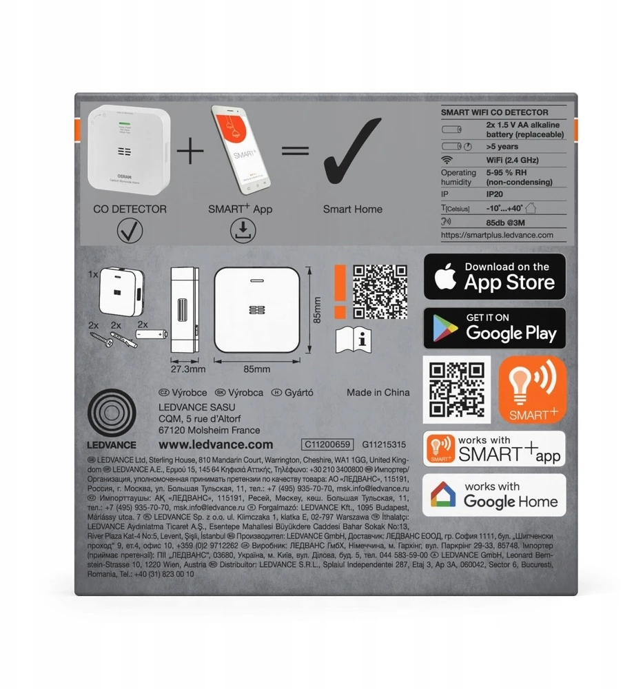 Osram SMART+ WIFI CO Detector | Baltas